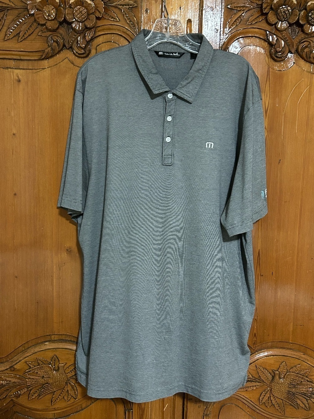 Travis Mathew Men's Gray Polo with Subtle Logo
